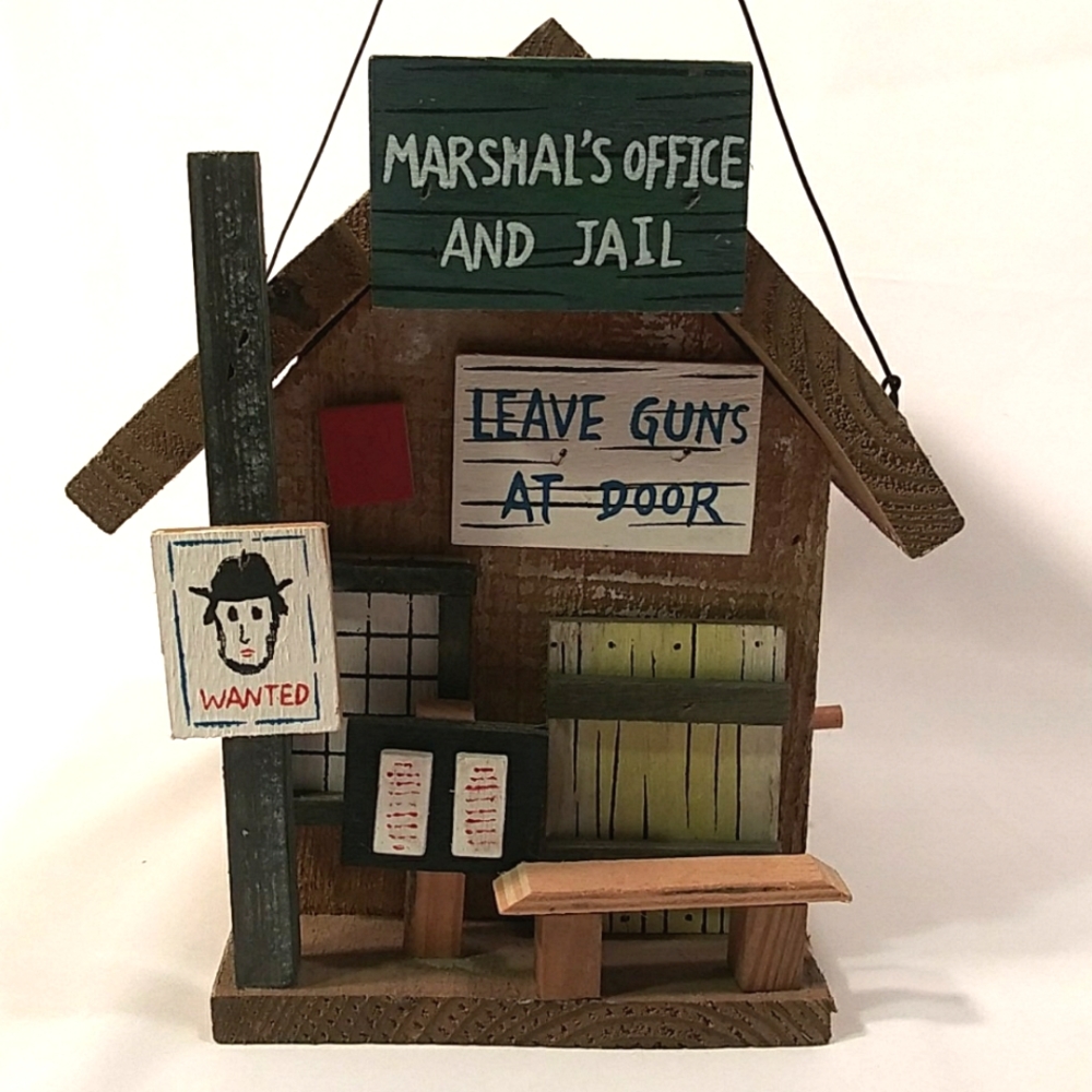 SOLD Birdhouse Folk Art Marshalls Office Old West Wood - Picture 2 of 5